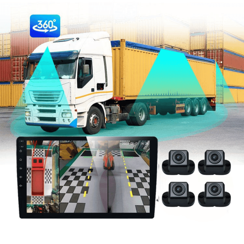 AUSHA 360° Panoramic Surround View Monitoring System | 10.1″ Touchscreen, 4 HD Cameras & Full HD Recording