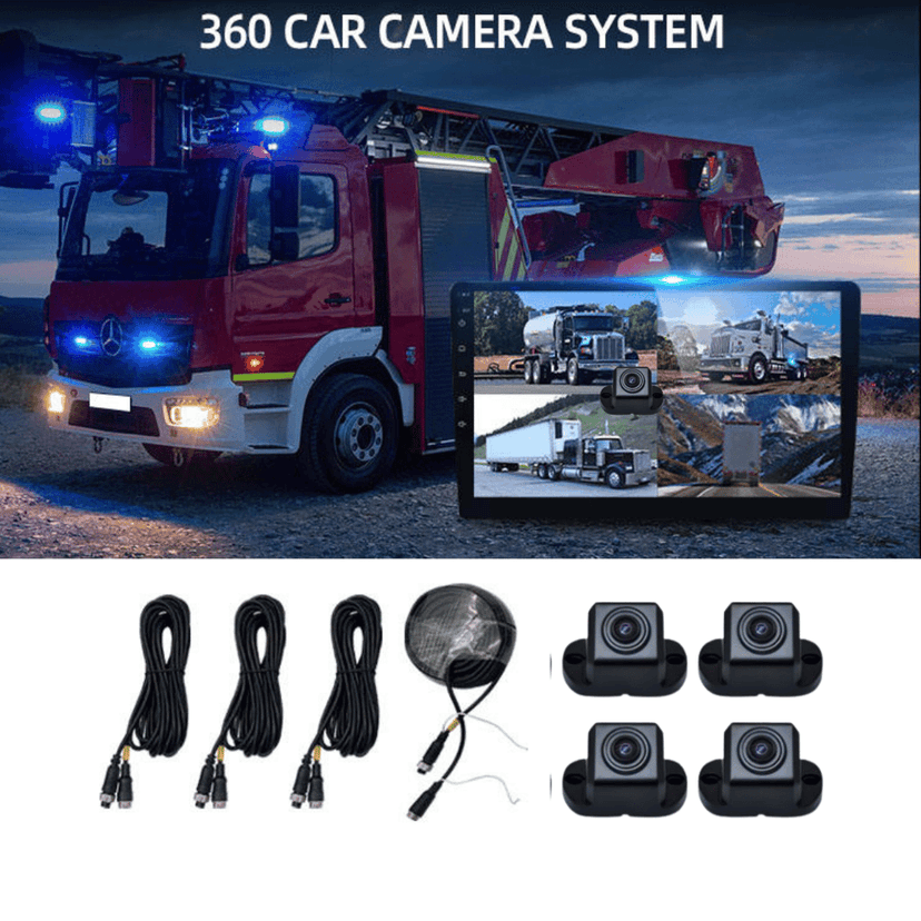 AUSHA 360° Panoramic Surround View Monitoring System | 10.1″ Touchscreen, 4 HD Cameras & Full HD Recording view 3
