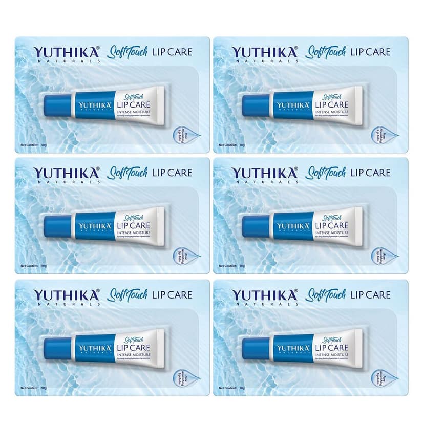 Yuthika Soft Touch Lip Care, Intense Moisture Lip Balm, Lips Moisturizing Balm 10 Gram Pack of 6 (Blister Pack)