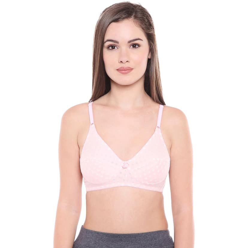 Bodycare Women Poly Cotton Full Coverage Non Padded Regular Bra 1506PI-PINK