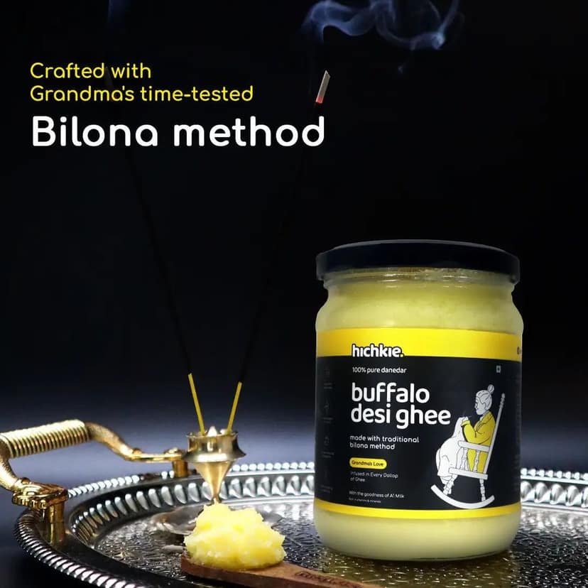 Buffalo Desi Ghee 500 ml | Bilona Method | Curd-Churned | Lab Tested. view 3
