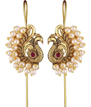 VIVASTRI Red Ear Lobe Support Earrings ( Pack of 1 )