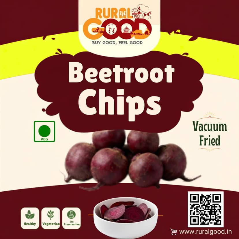 Rural Good Vacuum Fried Peri Peri Beetroot Chips 45g