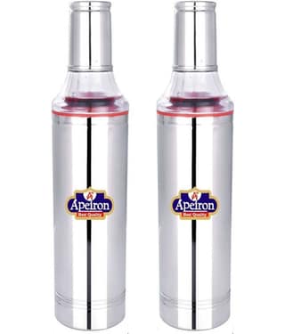 APEIRON BAMBOO OIL DISPENSER Steel Oil Container/Dispenser Set of 2 1000 mL