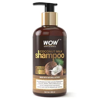 WOW Skin Science Coconut Milk Shampoo Made with Ntaural Activies -For Hair Fall, Strength| Damage |Thinning |No Parabens,Sulphates, Silicones & Color | 300ml WOW Skin Science Coconut Milk Shampoo Made with Ntaural Activies -For Hair Fall, Strength| Damag