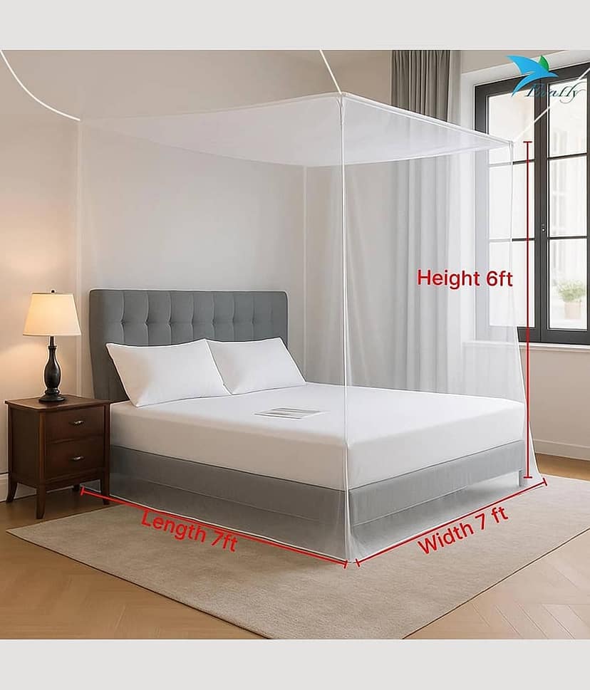 Evafly - White Polycotton Foldable Mosquito Net ( Pack of 1 ) view 2