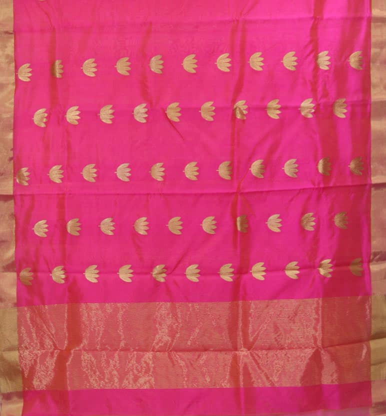 Handloom Chanderi Pattu Silk Saree view 2