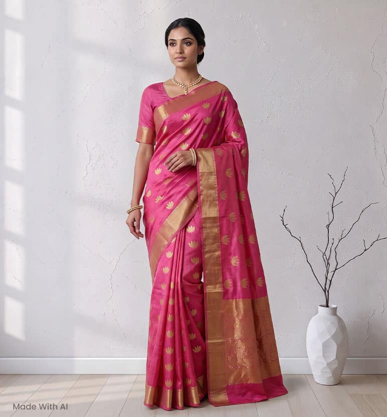 Handloom Chanderi Pattu Silk Saree view 7