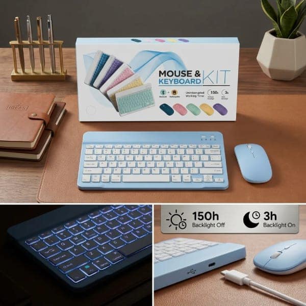 Generic Wireless Bluetooth Keyboard & Mouse Combo Kit view 4