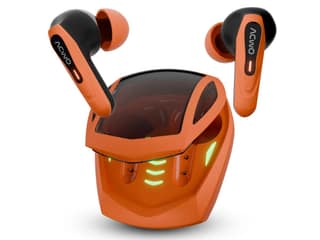 ACwO DwOTS Zing Wireless Earbuds, Breathing LED Lights, Up to 32dB ANC, 55Hrs Playtime, 40ms Low Latnency, Charging 10mins Charge = 120mins Playtime - Blaze-Orange