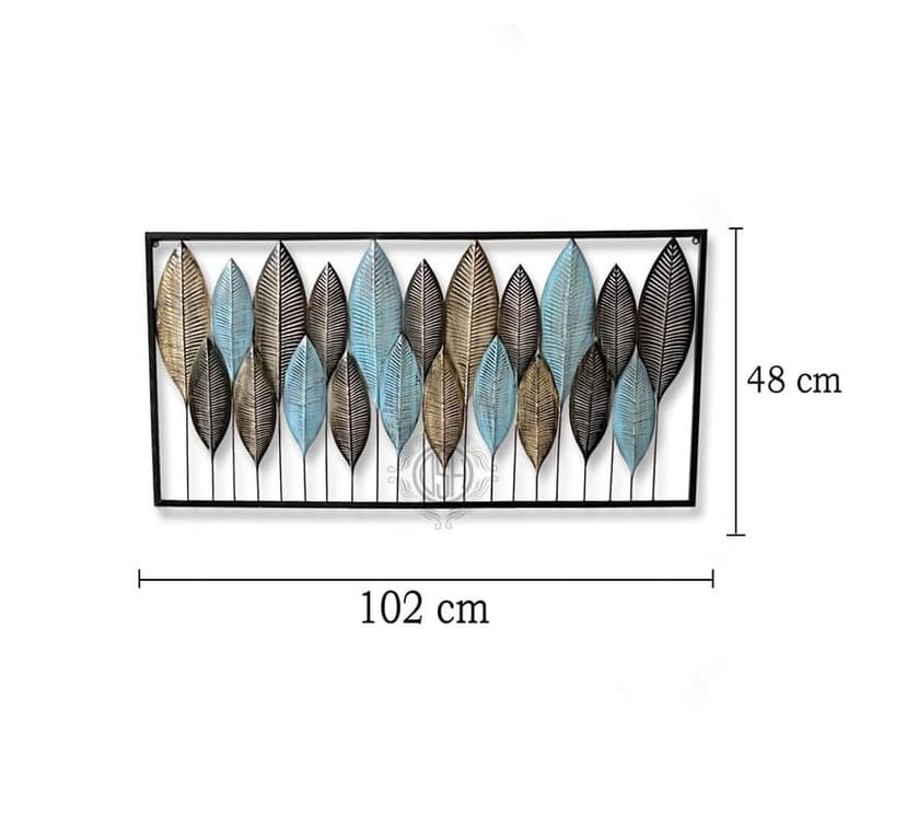 Metal Wall Deco Multi Color (40x19 Inch) Wall Hanging Wall Arts For Indoor Home Office Decoration.(WART-26-STANDINGleaf) view 2