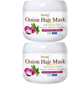 KURAIY Onion Hair Mask With Onion Oil & Organic Bamboo For Hair Fall Control 200g Pack Of 2