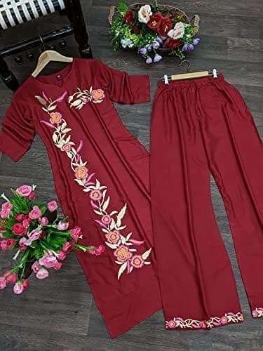 BT WITH BUY & TRY Women's Rayon Kurti Set | Kurti with Palazzo | Kurta Set for Women. view 8
