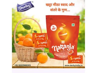 Derby Naranja Orange Flavored Candy, Santra Goli - 50pcs, 175 g, Orange Slice Candy