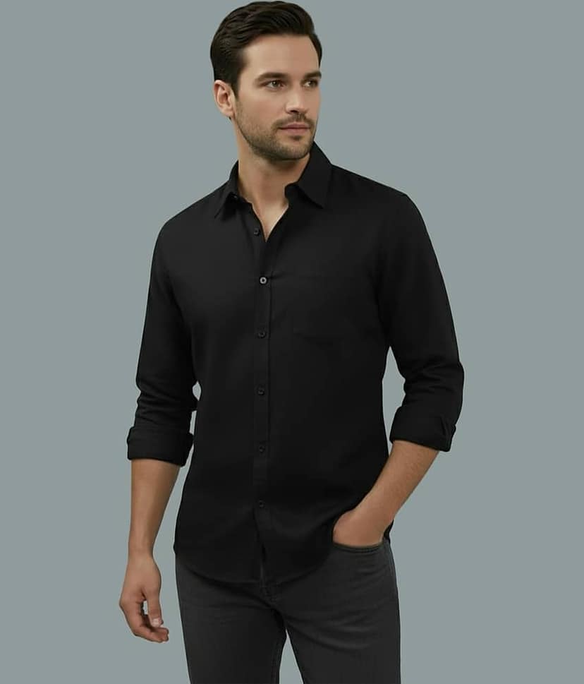 Vida Loca Cotton Blend Slim Fit Full Sleeves Men's Formal Shirt - Black ( Pack of 1 )