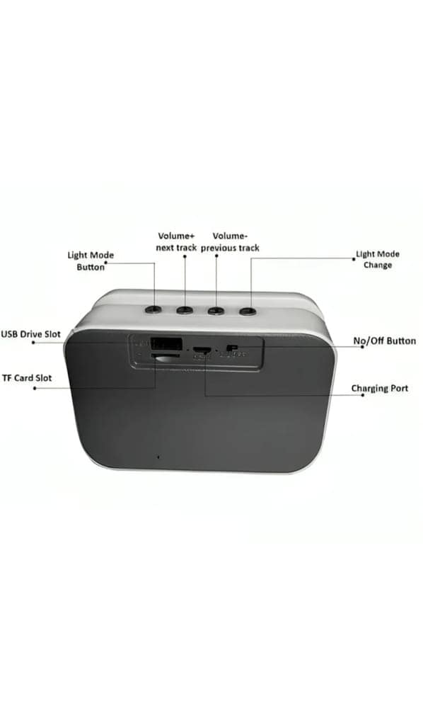 A-011 Stylish Portable Bluetooth Speaker - White, Compact Design view 2