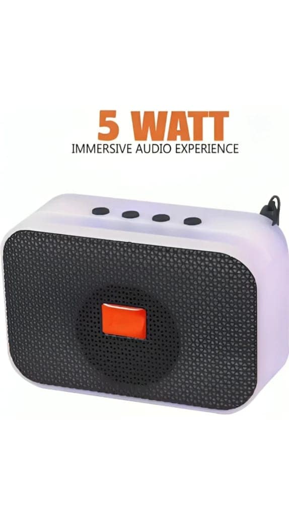 A-011 Stylish Portable Bluetooth Speaker - White, Compact Design view 4