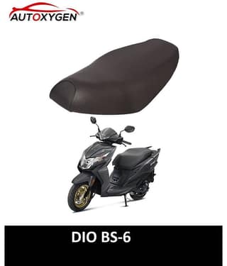 Autoxygen Scooter/Scooty Removable & Washable PU Leather Waterproof Seat Cover Accessories For Honda Dio BS-6 (Black)