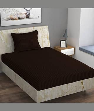 Nirwana Decor Microfiber Single Bedsheet ( Brown )