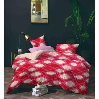 Black Bee Magenta Double Bedsheet With 2 Pillow Covers (208 X 213 Cm)(Bs6-01)