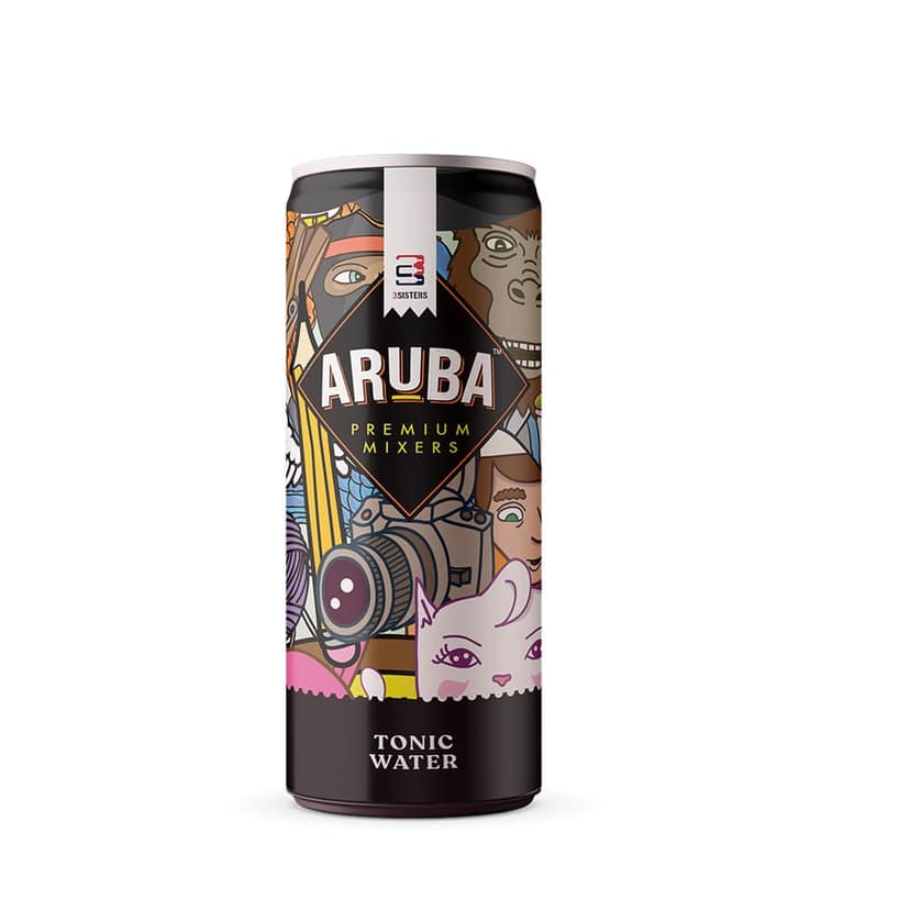 Aruba Mocktails & Cocktail Mixers - Tonic Water (12 Cans x 250 ml - Makes 24 Drinks) - Alcohol Pairing For Gin, Vodka, etc