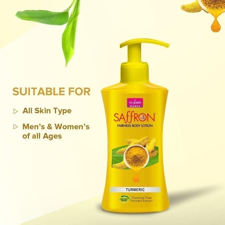 VI-JOHN Saffron Fairness Turmeric Body Lotion With Vitamin E - 250 ML (Men & Women) For All Skin Types view 5