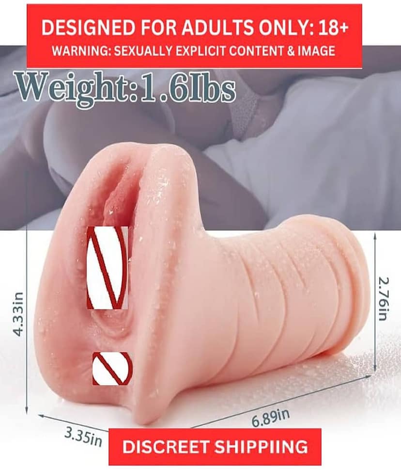 Lifelike 2 in 1 Male Masturbator Molded from Actual Woman Pocket Pussy with 3D Realistic Texture Vagina