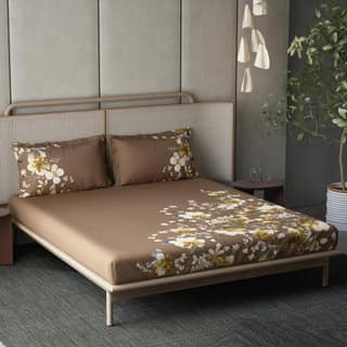 DDECOR - Memento Collection 100% Cotton Classical Pattern 145TC King Bedsheet |254 CM X 274 CM| Green