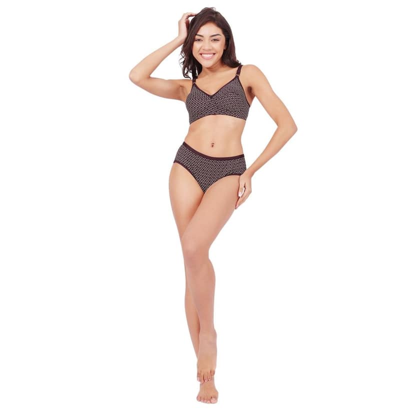 Bodycare Women's Assorted Prints Combed Cotton Bra & Panty Set 6450D view 5