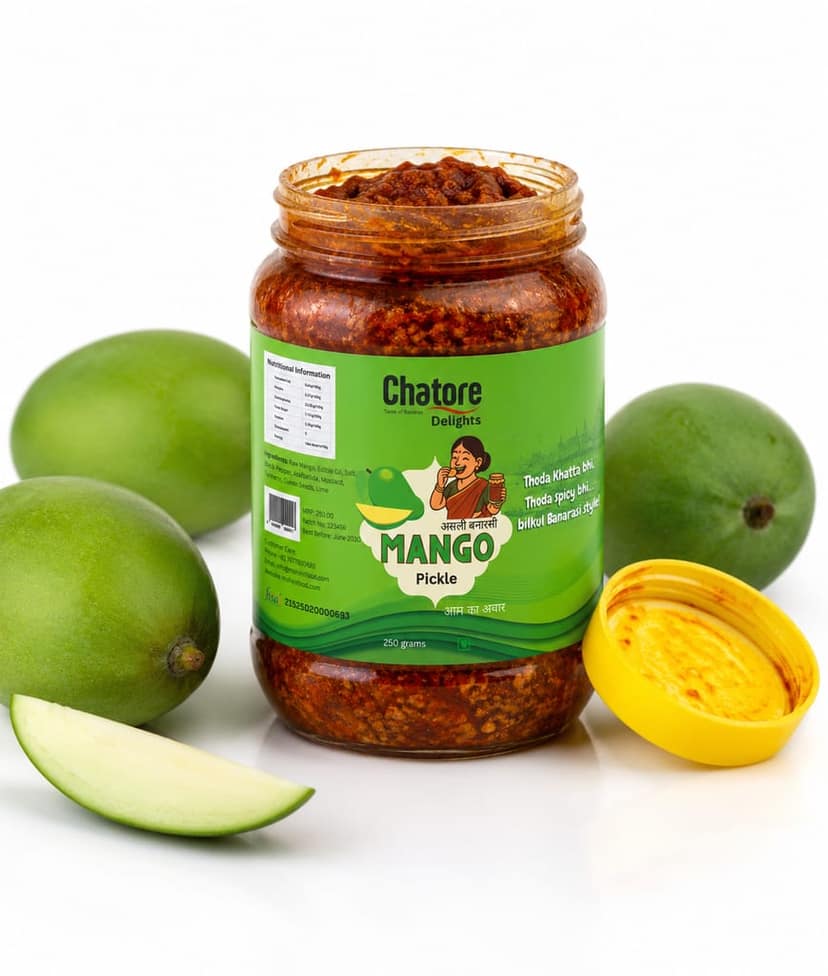 Banarasi Aam Achar (250g) | Authentic Homemade Mango Pickle | Traditional Banaras Recipe | No Added Chemicals | Tangy & Tasty Indian Pickle view 3