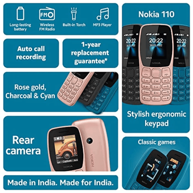 Nokia 110 Dual Sim Keypad Phone With Camera view 4