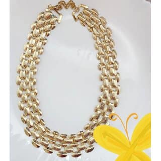 Trendy Twisted gold plated Neck chain with Earring for women view 2