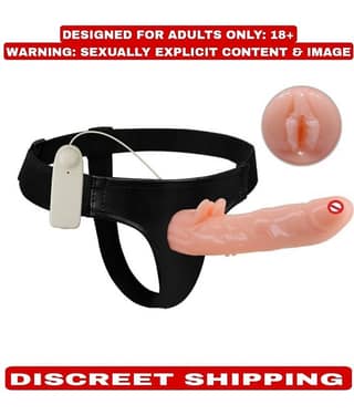 7 Inch Premium Quality Strap-on Dildo vibrator with Attached Hollow Vagina For Men And Women