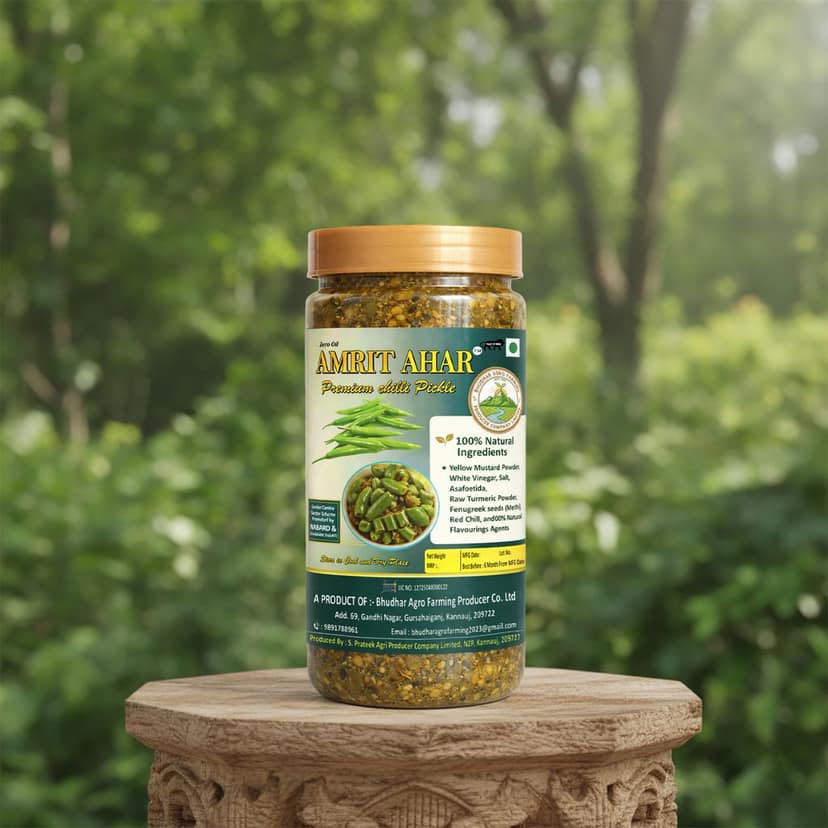 Amrit Ahar Premium Chilli Pickle Zero Oil view 3