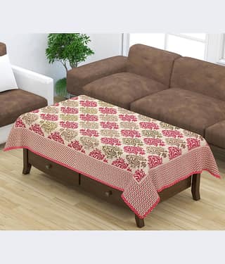 FURNISHING HUT Self Design Chenille 6 Seater Rectangle Table Cover ( 137 x 90 ) cm Pack of 1 Purple