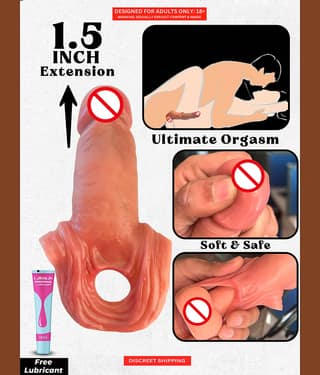 Naughty Nights Realistic Dragon Sleeve for Sex- Men's Artificial Skin color Hollow Dildo Penis Enlargement Condom For Extra Length