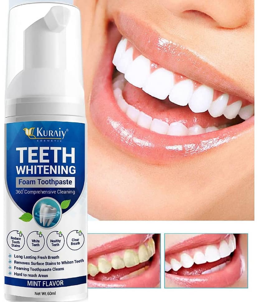 KURAIY Teeth Whitening Oral Hygiene Breath Toothpaste Foam 60ML
