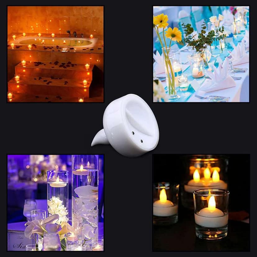 Set of 12 Flameless Floating Candles Battery Operated Tea Lights Tealight Candle - Decorative, Wedding., Diwali( Diya , Divo , Diva , Deepak , Jyoti ,)