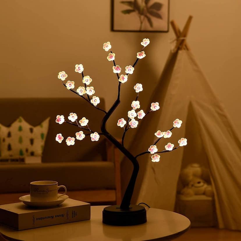 GLOWSERIE USB Powered LED Flower Bonsai Tree Light for Living Room