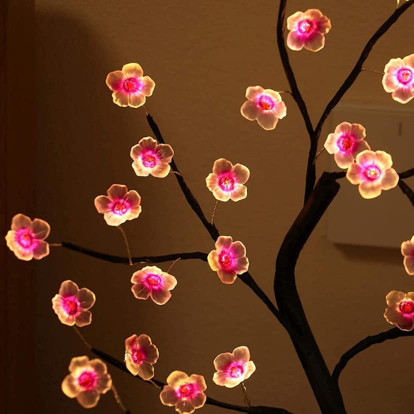 GLOWSERIE USB Powered LED Flower Bonsai Tree Light for Living Room view 2