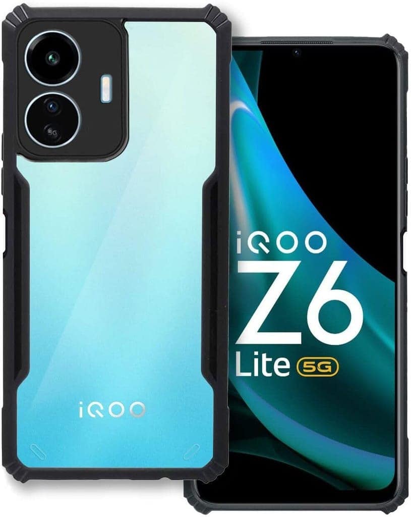 PLUGTECH Slim Shockproof Case | Matte Black Soft | Drop Protection | Precise Cutouts | Premium Mobile Cover for iQOO Z6 Lite