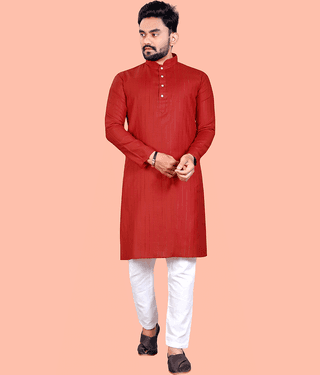 Balaji's Wine Cotton Blend Regular Fit Men's Kurta Pyjama Set ( Pack of 1 )