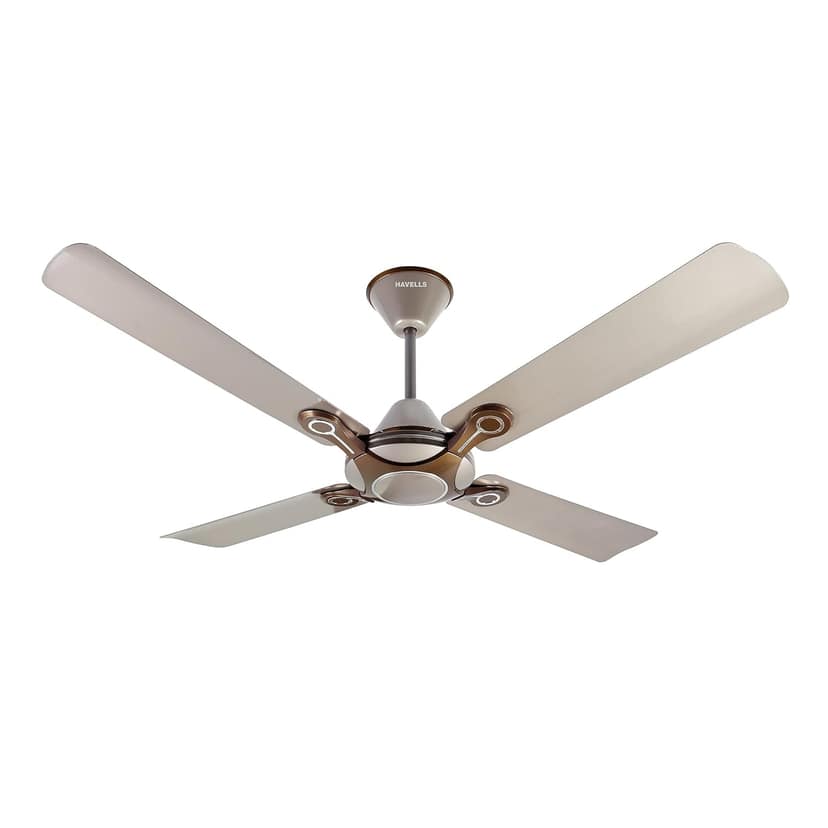 Havells 1200mm Leganza ES 4B Ceiling Fan, Best fan in 4 Blade, Premium Finish Decorative Fan, High Air Delivery, Energy Saving, 100% Pure Copper Motor, 2 Year Warranty, Pack of 1 - Mist Honey