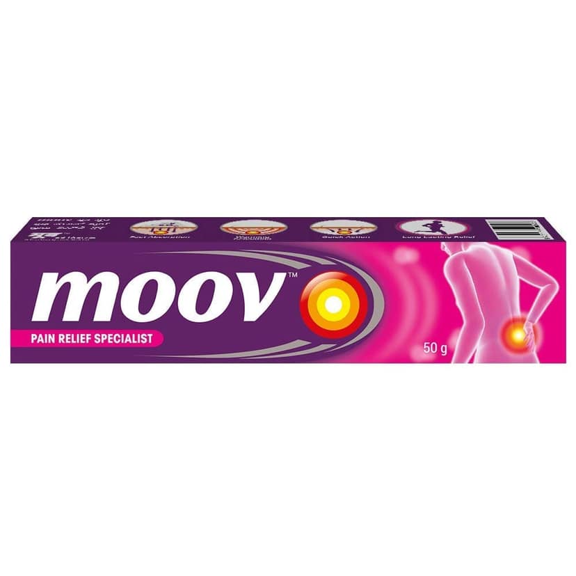 Moov Fast Pain Relief Cream - 50g (Pack of 3) | Suitable for Back Pain, Muscle Pain, Joint Pain, Knee Pain | 100% Ayurvedic Formula | Suitable for Sports & Gym related injuries view 2
