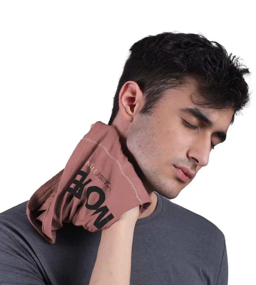 FREECULTR Unisex Bamboo Bandana, Anti Microbial Super Soft & Comfort Fit, Breathable Multipurpose Headband, Face Mask for Dust Protection and Sun - Printed Pack of 2-Charcoal,Cuban Peach view 4