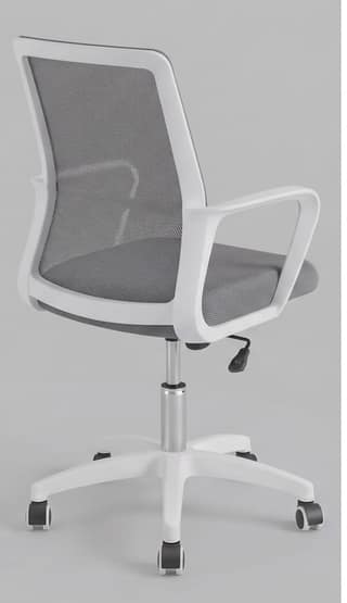Modern Ergonomic White Frame Office Chair with Grey Mesh Back