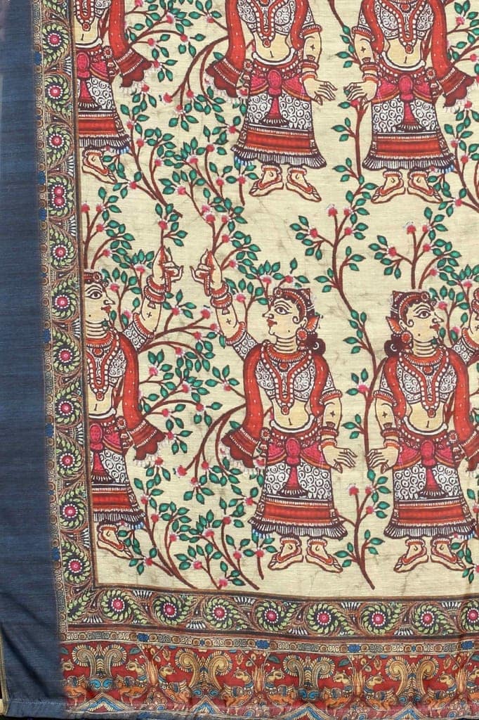 Women's Kalamkari Digital Printed Saree view 6