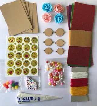 The brown box Rakhi Making Material or Rakhi Making kit DIY Kit Craft Kit Art and Craft Kit