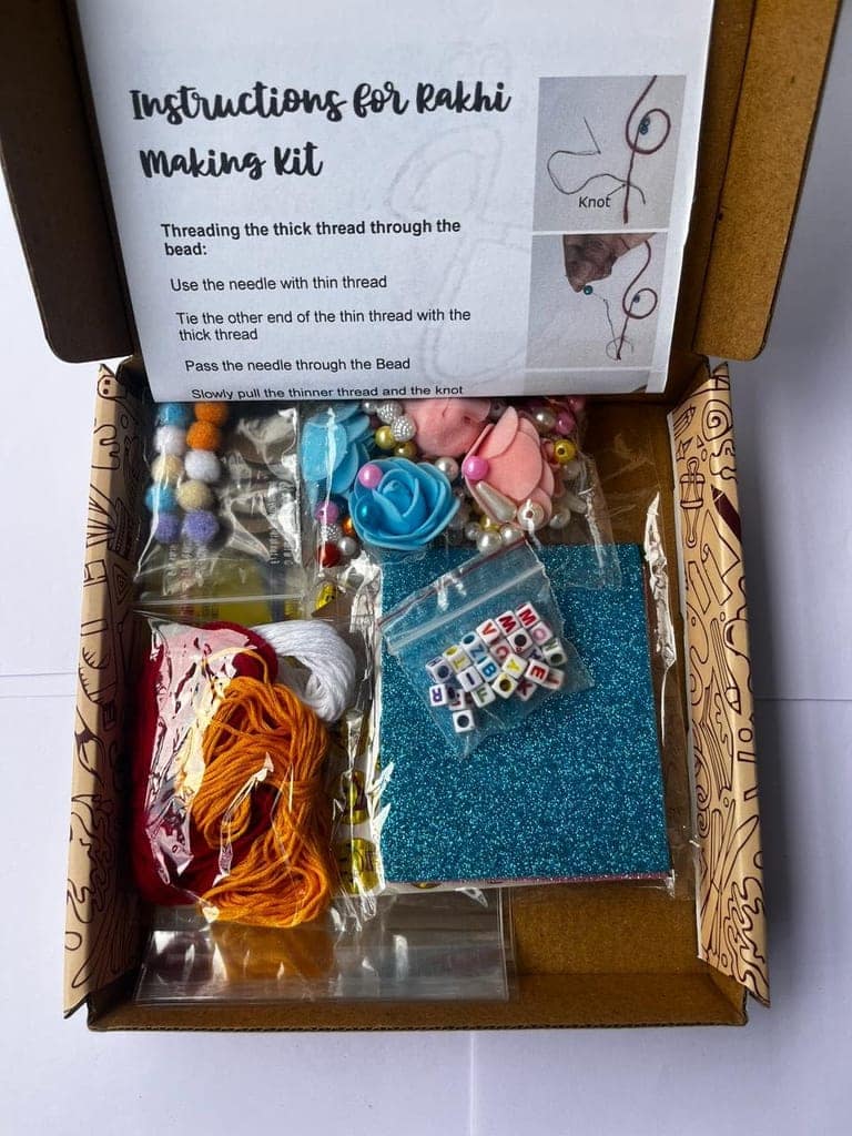The brown box Rakhi Making Material or Rakhi Making kit DIY Kit Craft Kit Art and Craft Kit view 8
