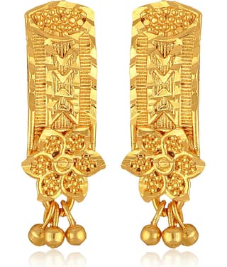 VIVASTRI Golden Stud Earrings ( Pack of 1 )